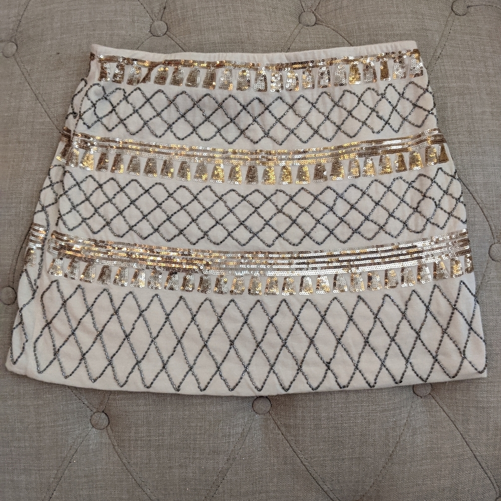 Sequenced and beaded skirt